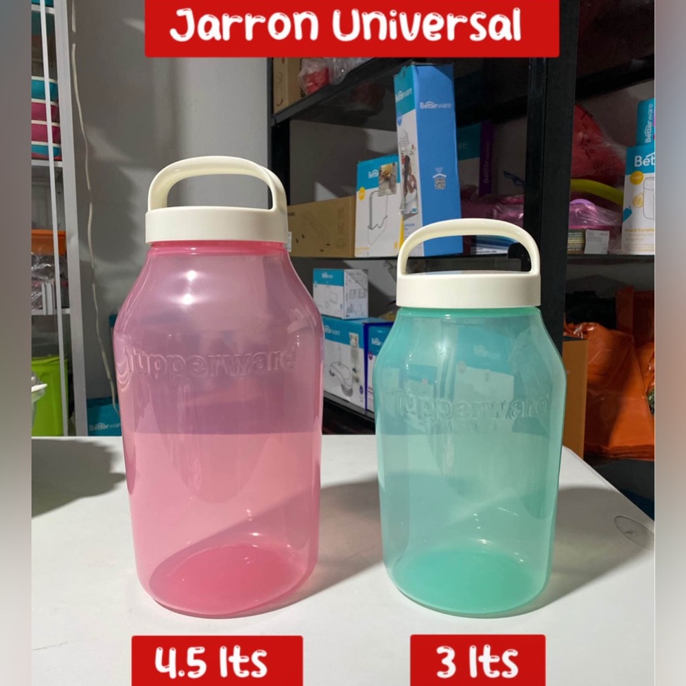 Tupperware Pink and Teal universal jar